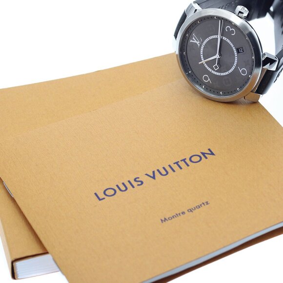 LOUIS VUITTON Tambour Slim Eclipse Q1DM0 Date gray Dial Quartz Men's_882668 - Picture 1 of 7